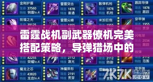 雷霆战机副武器僚机完美搭配策略，导弹猎场中的制胜智慧之选