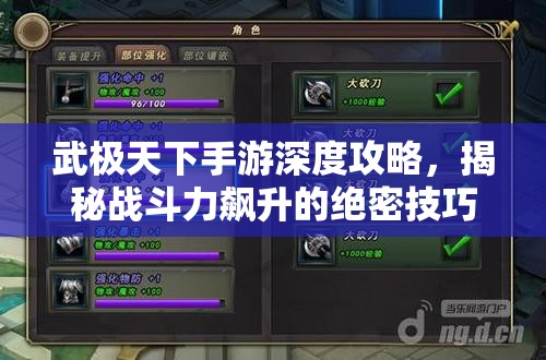 武极天下手游深度攻略，揭秘战斗力飙升的绝密技巧与秘籍