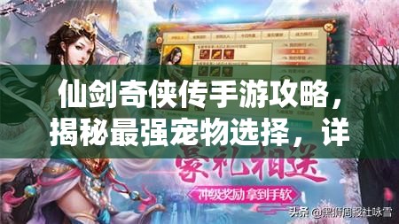 仙剑奇侠传手游攻略，揭秘最强宠物选择，详解资源管理、高效使用技巧及避免浪费策略