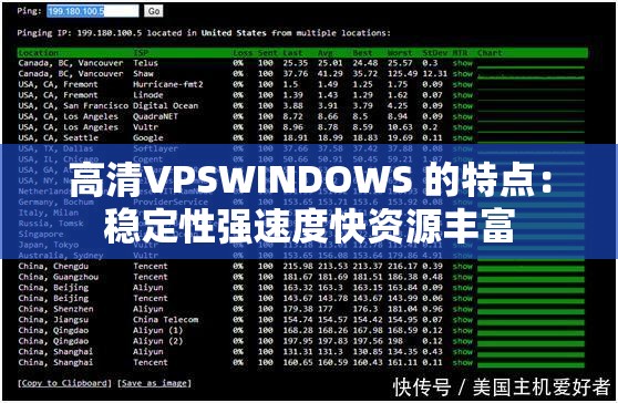 高清VPSWINDOWS 的特点：稳定性强速度快资源丰富