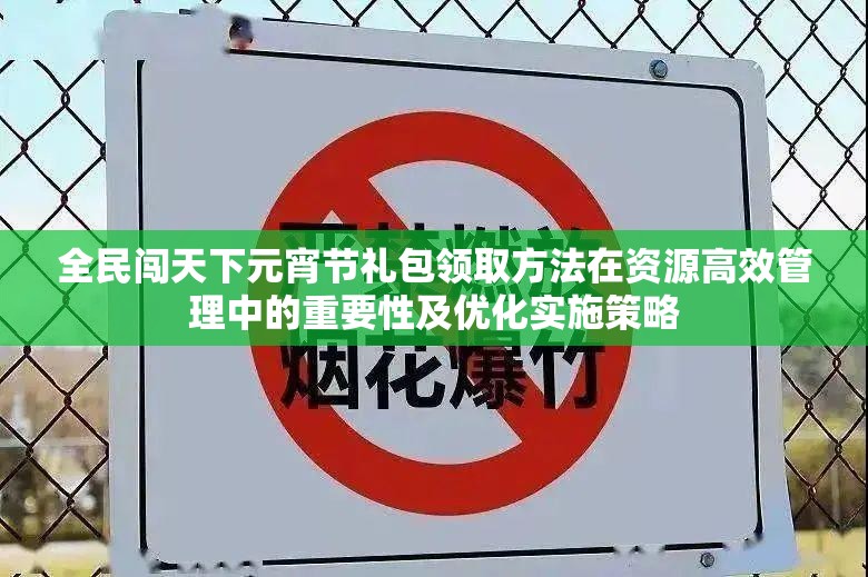 全民闯天下元宵节礼包领取方法在资源高效管理中的重要性及优化实施策略