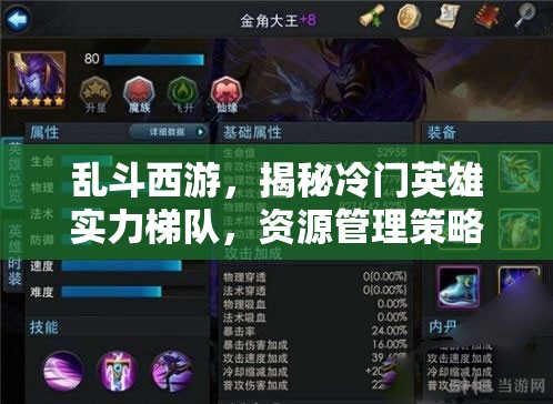 乱斗西游，揭秘冷门英雄实力梯队，资源管理策略新视角解析