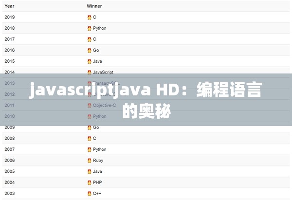 javascriptjava HD：编程语言的奥秘