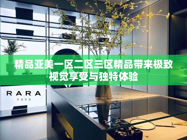 精品亚美一区二区三区精品带来极致视觉享受与独特体验