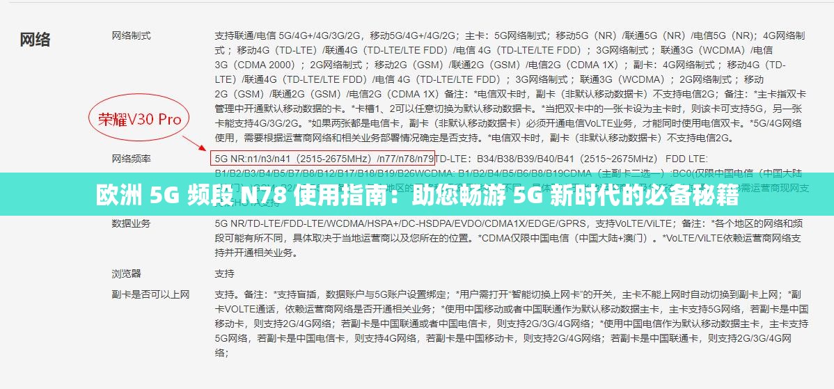 欧洲 5G 频段 N78 使用指南：助您畅游 5G 新时代的必备秘籍