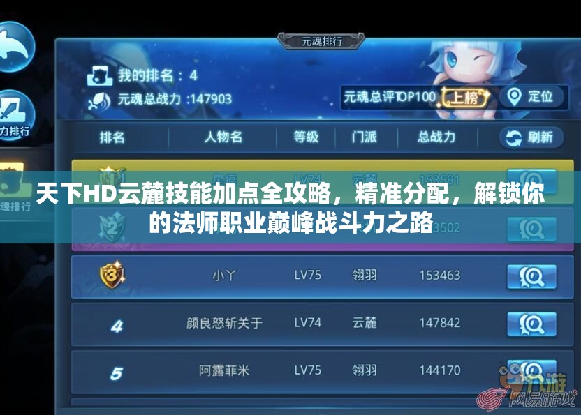 天下HD云麓技能加点全攻略，精准分配，解锁你的法师职业巅峰战斗力之路
