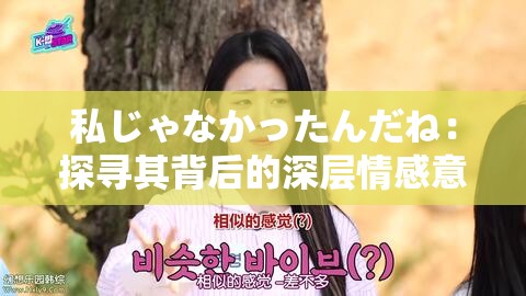 私じゃなかったんだね：探寻其背后的深层情感意义