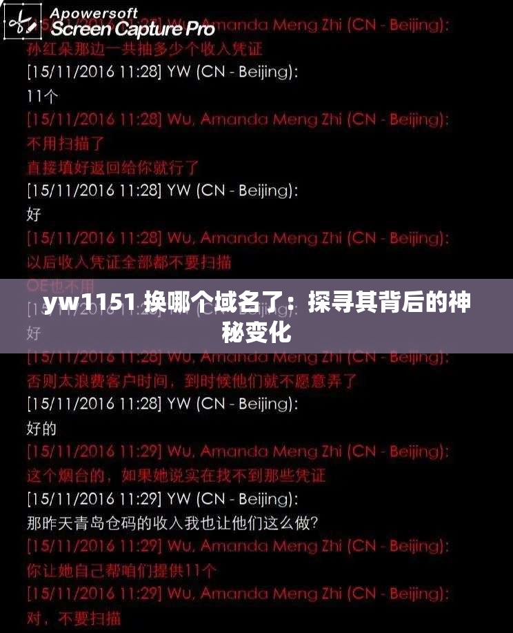 yw1151 换哪个域名了：探寻其背后的神秘变化