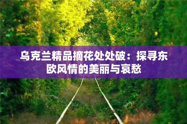 乌克兰精品摘花处处破：探寻东欧风情的美丽与哀愁