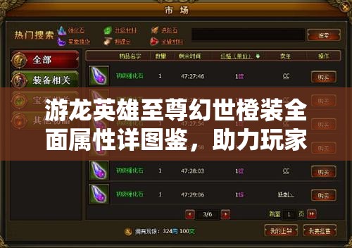 游龙英雄至尊幻世橙装全面属性详图鉴，助力玩家解锁战斗力的全新境界