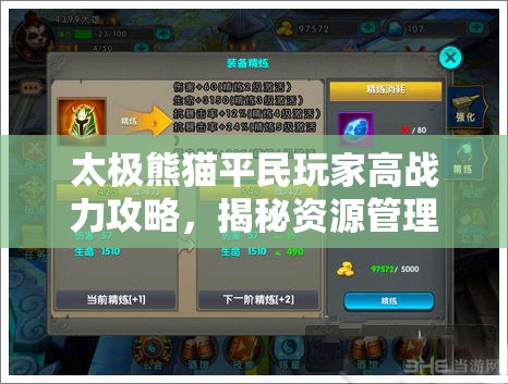 太极熊猫平民玩家高战力攻略，揭秘资源管理技巧与心得分享