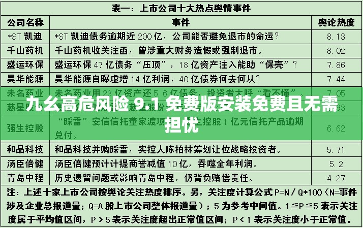 九幺高危风险 9.1 免费版安装免费且无需担忧
