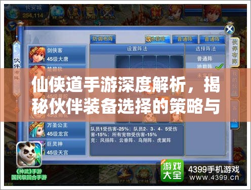 仙侠道手游深度解析，揭秘伙伴装备选择的策略与奥秘