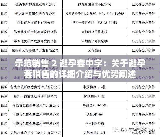 示范销售 2 避孕套中字：关于避孕套销售的详细介绍与优势阐述