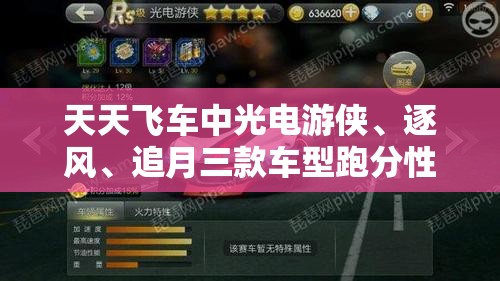 天天飞车中光电游侠、逐风、追月三款车型跑分性能对比分析