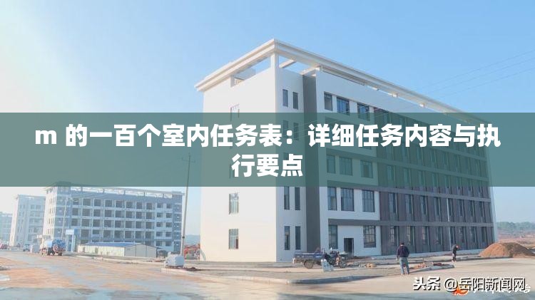 m 的一百个室内任务表：详细任务内容与执行要点
