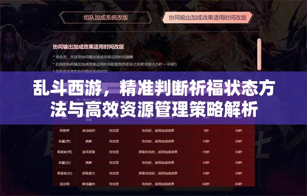 乱斗西游，精准判断祈福状态方法与高效资源管理策略解析