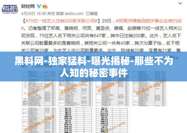 黑料网-独家猛料-曝光揭秘-那些不为人知的秘密事件