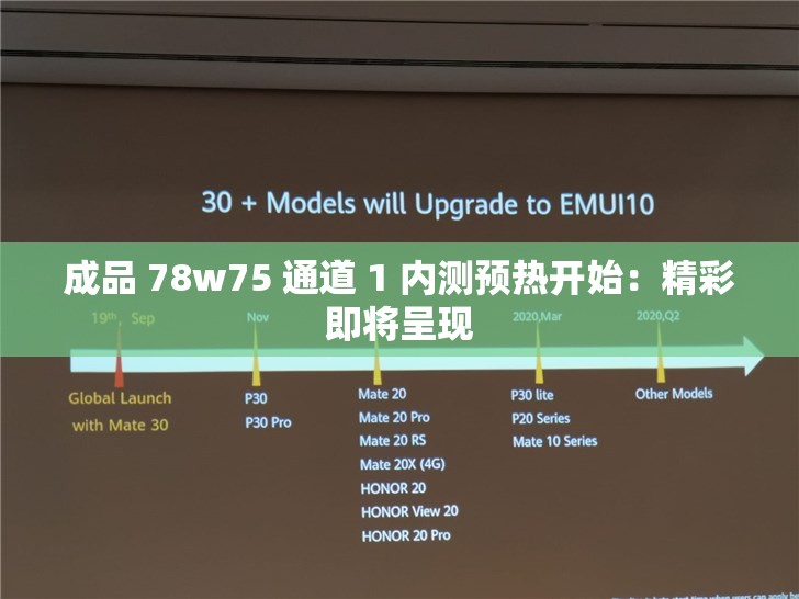 成品 78w75 通道 1 内测预热开始：精彩即将呈现