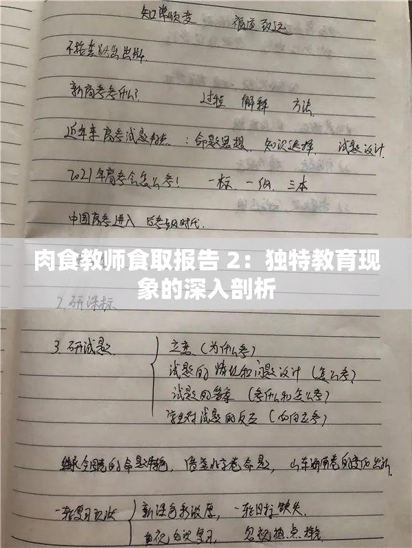 肉食教师食取报告 2：独特教育现象的深入剖析