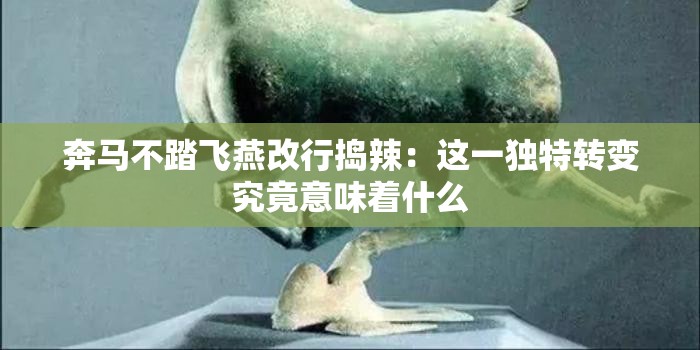 奔马不踏飞燕改行捣辣：这一独特转变究竟意味着什么