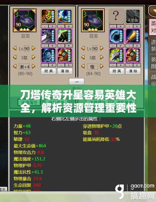 刀塔传奇升星容易英雄大全，解析资源管理重要性及高效利用策略