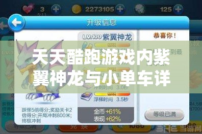 天天酷跑游戏内紫翼神龙与小单车详细属性对比全面揭秘