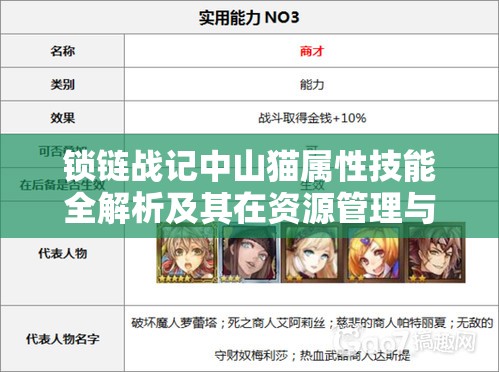 锁链战记中山猫属性技能全解析及其在资源管理与高效利用中的策略