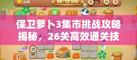 保卫萝卜3集市挑战攻略揭秘，26关高效通关技巧与秘籍大公开