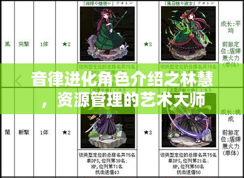 音律进化角色介绍之林慧，资源管理的艺术大师