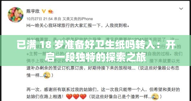 已满 18 岁准备好卫生纸吗转入：开启一段独特的探索之旅