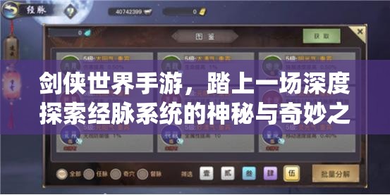 剑侠世界手游，踏上一场深度探索经脉系统的神秘与奇妙之旅