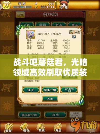战斗吧蘑菇君，光暗领域高效刷取优质装备策略指南