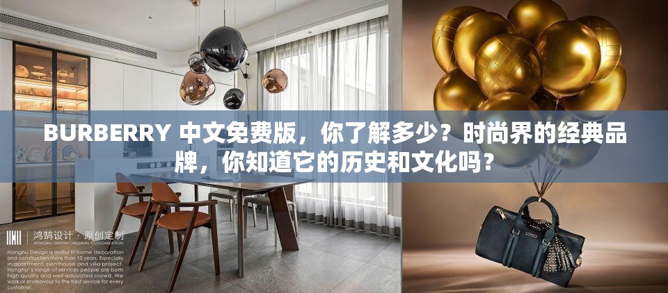 BURBERRY 中文免费版，你了解多少？时尚界的经典品牌，你知道它的历史和文化吗？