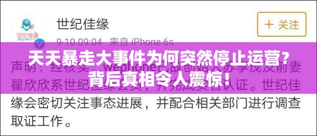 天天暴走大事件为何突然停止运营？背后真相令人震惊！
