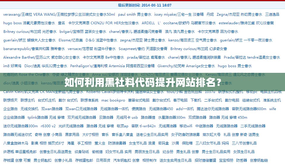 如何利用黑社料代码提升网站排名？