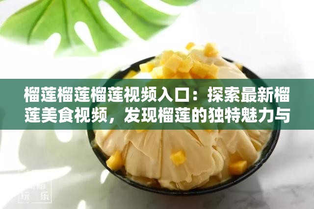 榴莲榴莲榴莲视频入口：探索最新榴莲美食视频，发现榴莲的独特魅力与制作技巧