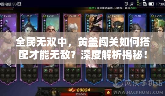 全民无双中，黄盖闯关如何搭配才能无敌？深度解析揭秘！