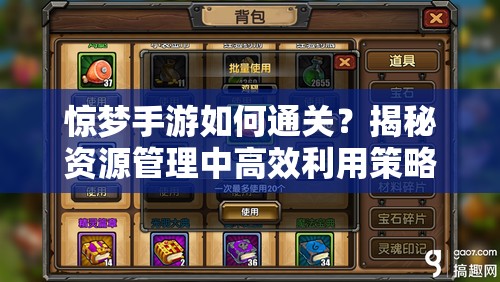 惊梦手游如何通关？揭秘资源管理中高效利用策略的视频攻略！