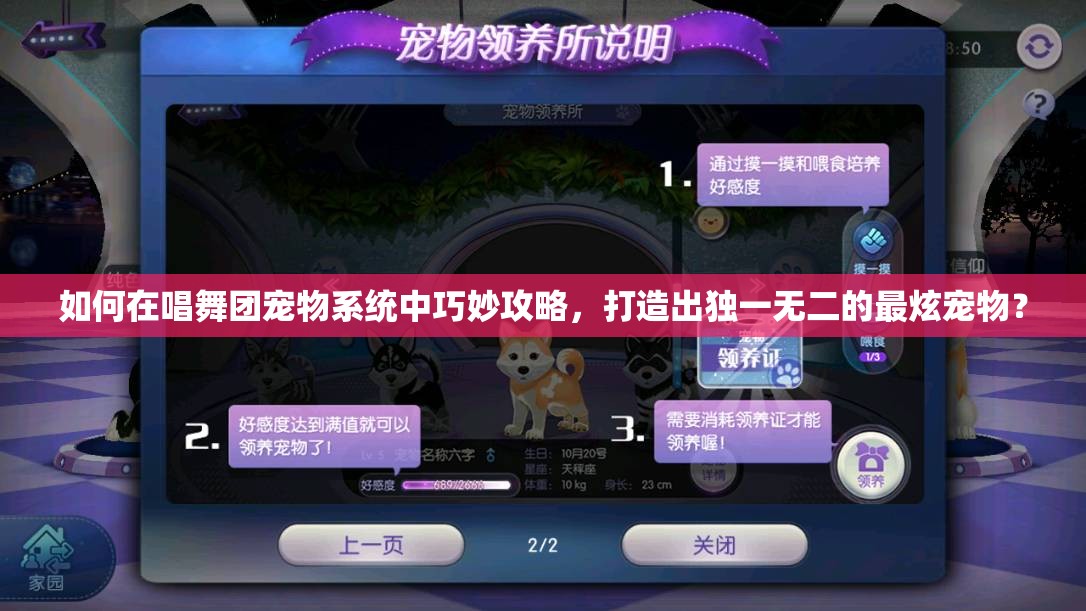 如何在唱舞团宠物系统中巧妙攻略，打造出独一无二的最炫宠物？