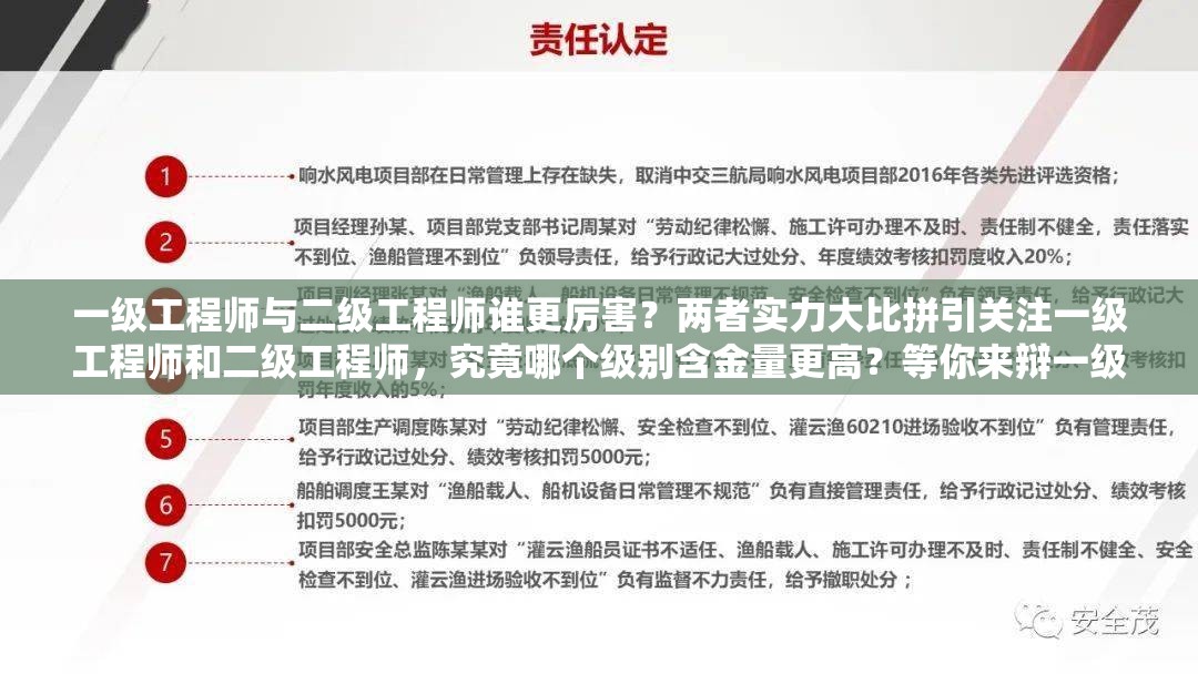 一级工程师与二级工程师谁更厉害？两者实力大比拼引关注一级工程师和二级工程师，究竟哪个级别含金量更高？等你来辩一级工程师大于二级工程师吗？专业解读揭晓答案真相