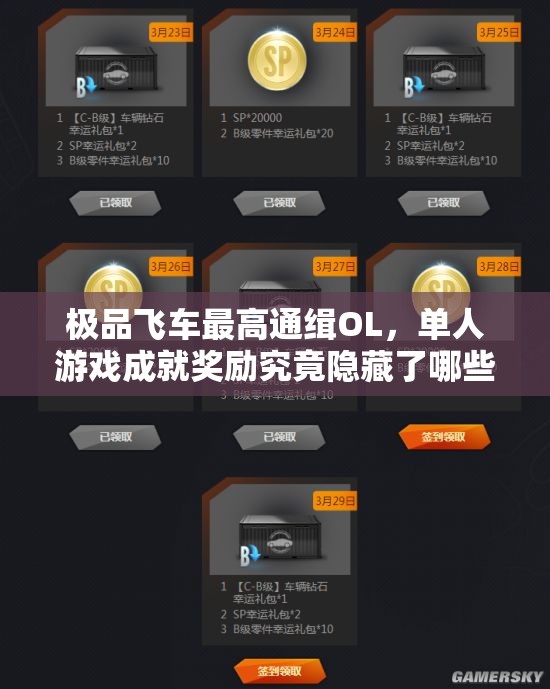 极品飞车最高通缉OL，单人游戏成就奖励究竟隐藏了哪些惊喜？