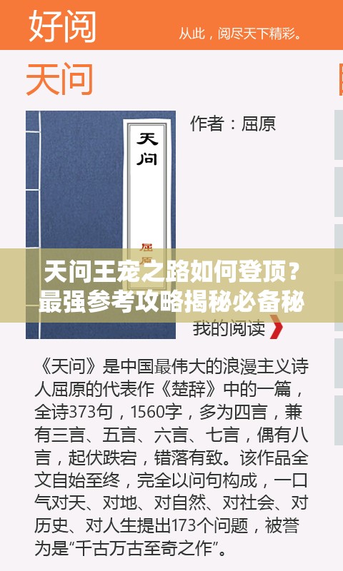 天问王宠之路如何登顶？最强参考攻略揭秘必备秘诀！
