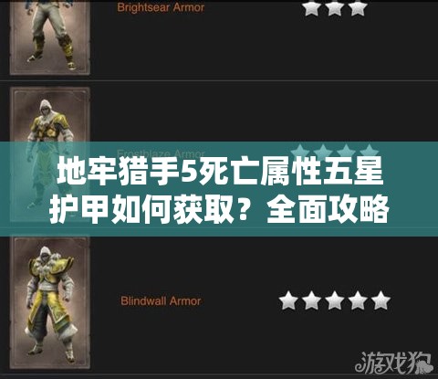 地牢猎手5死亡属性五星护甲如何获取？全面攻略助你新手变高手！