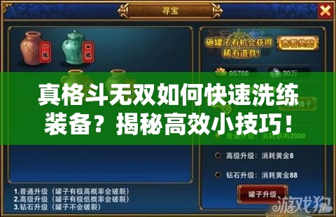 真格斗无双如何快速洗练装备？揭秘高效小技巧！