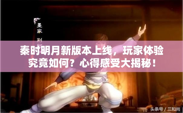 秦时明月新版本上线，玩家体验究竟如何？心得感受大揭秘！