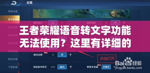 王者荣耀语音转文字功能无法使用？这里有详细的解决方法
